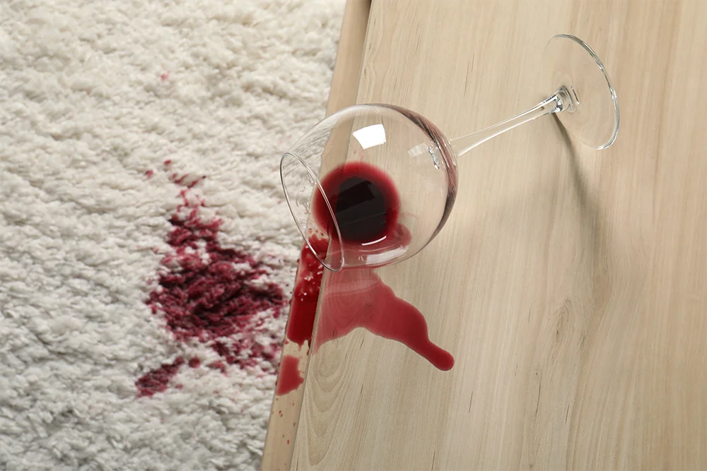 How to remove red wine stains from carpets in minutes